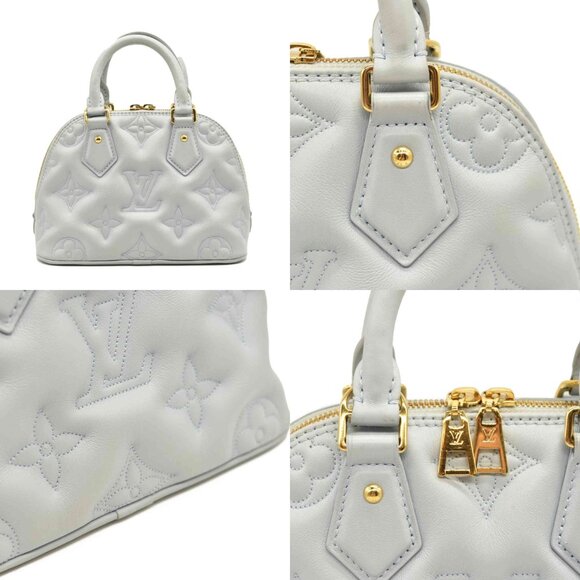 LOUIS VUITTON Calfskin Bubblegram Alma BB Ice Blue - Picture 15 of 16